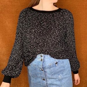Modern Étophe Studios Black/White Slouchy Oversized Knit Sweater, Size S.
